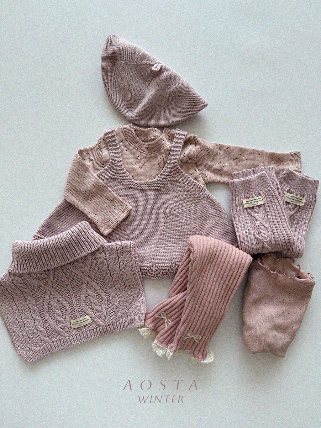 니트넥워머 핑크-4