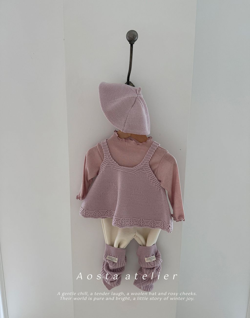 니트블라우스 핑크-3