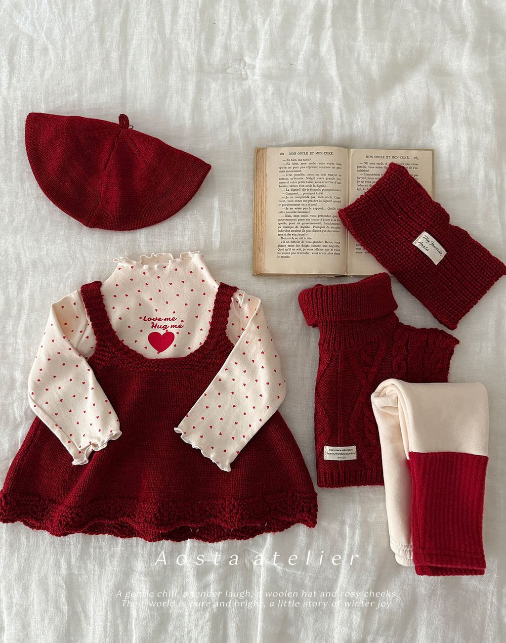 니트헤어밴드 레드-5