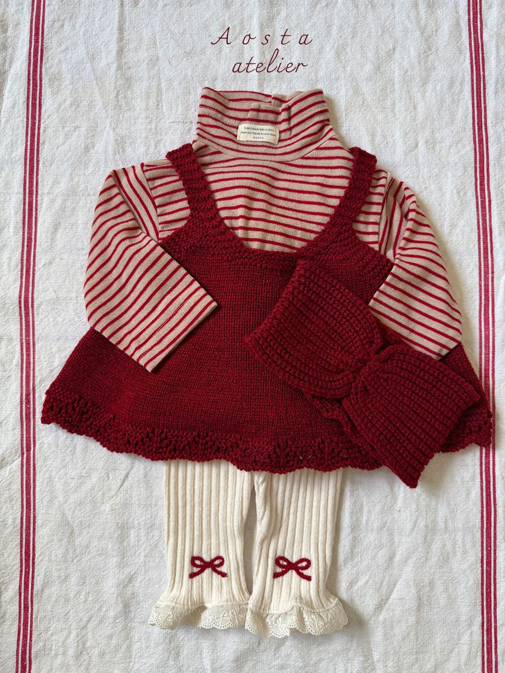 니트헤어밴드 레드-7