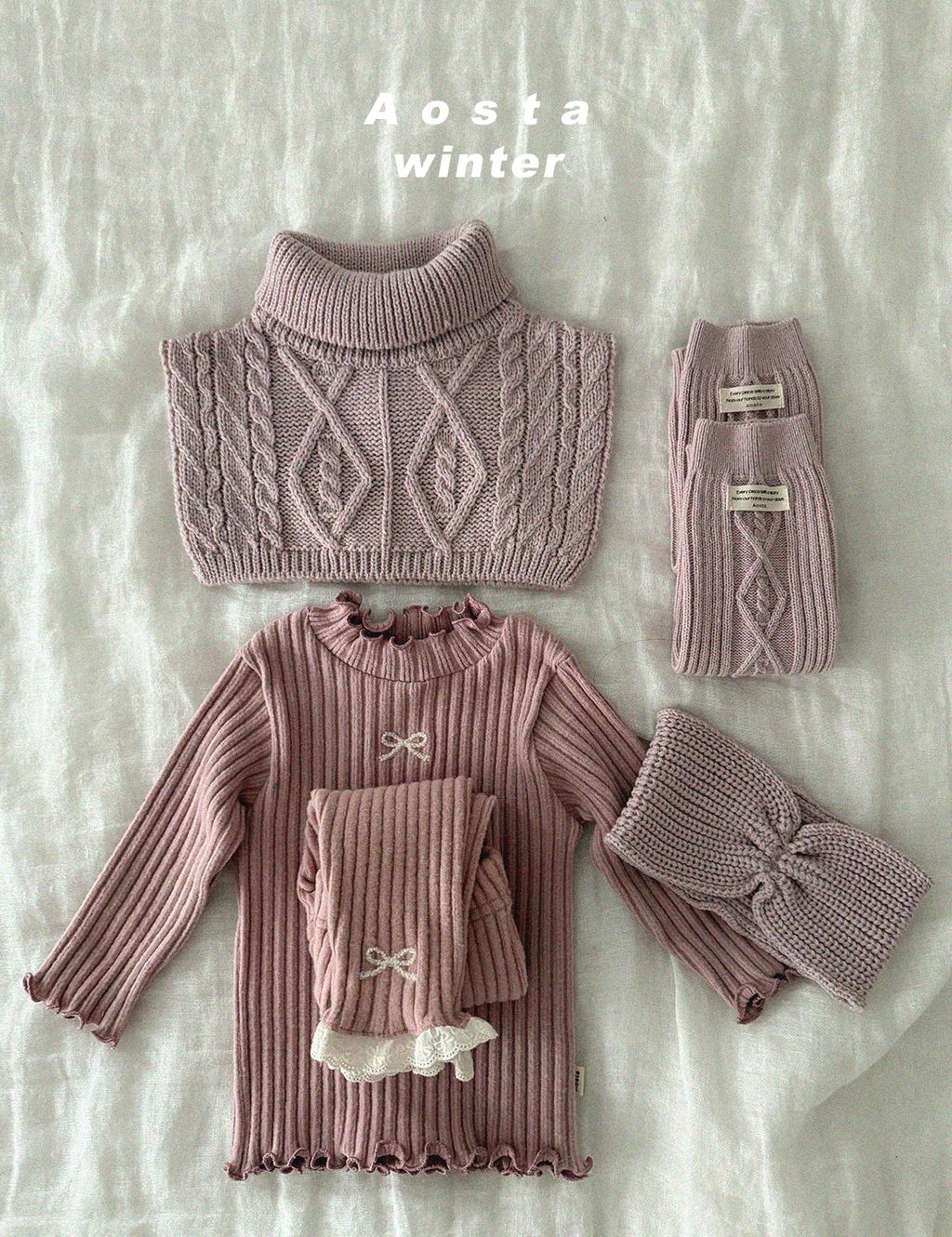 니트헤어밴드 핑크-12