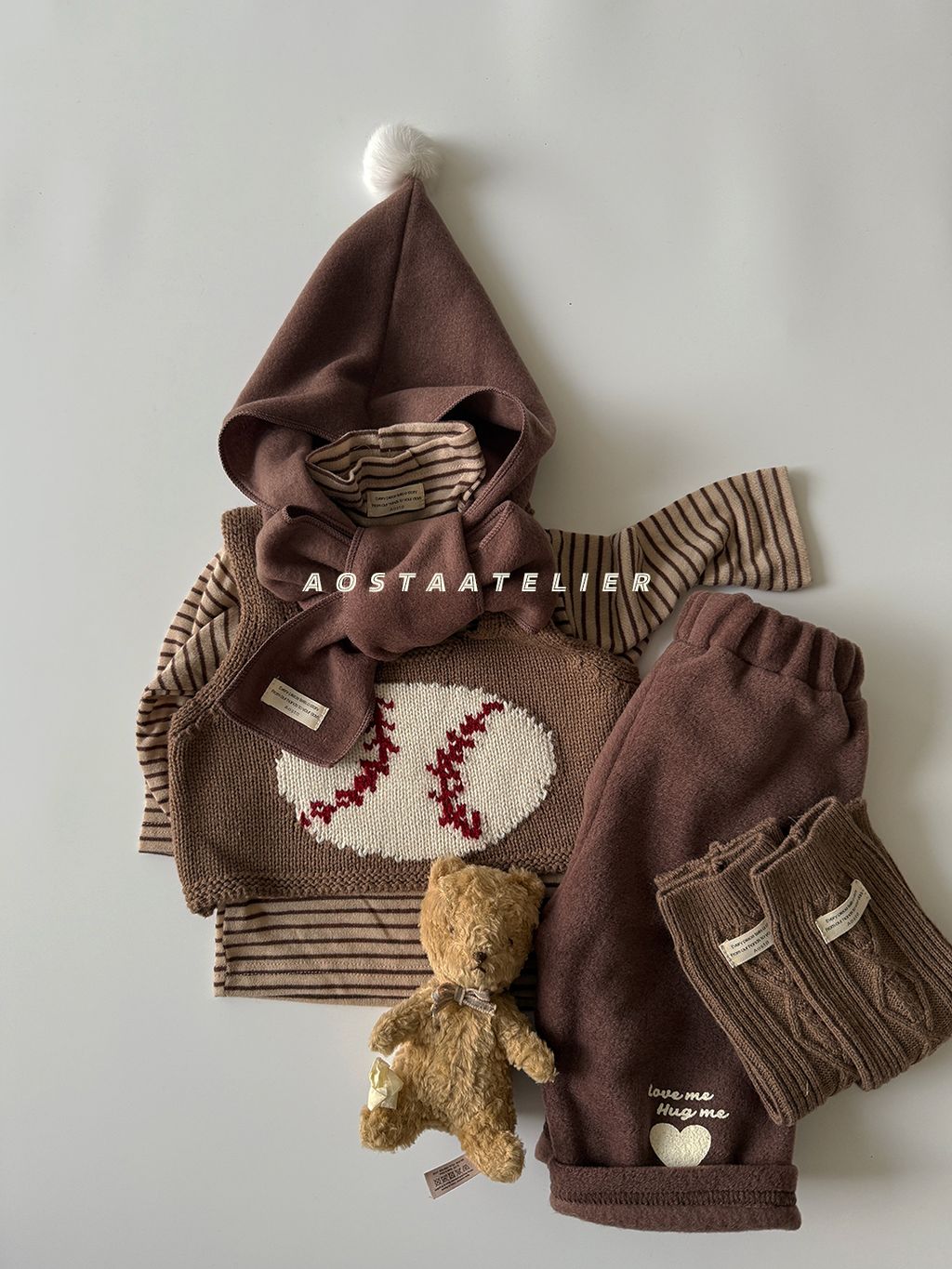 윈터꼬깔머플러 브라운-16