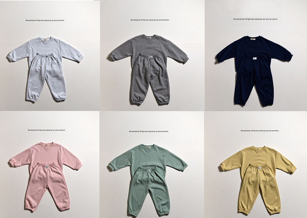 보들쭈리맨투맨조거세트