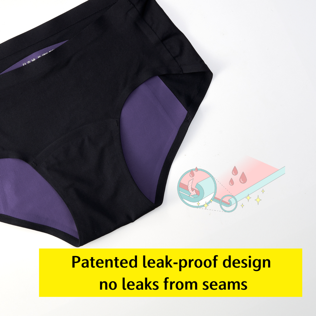 mid waist seamless period underwear, night patented leak-proof design