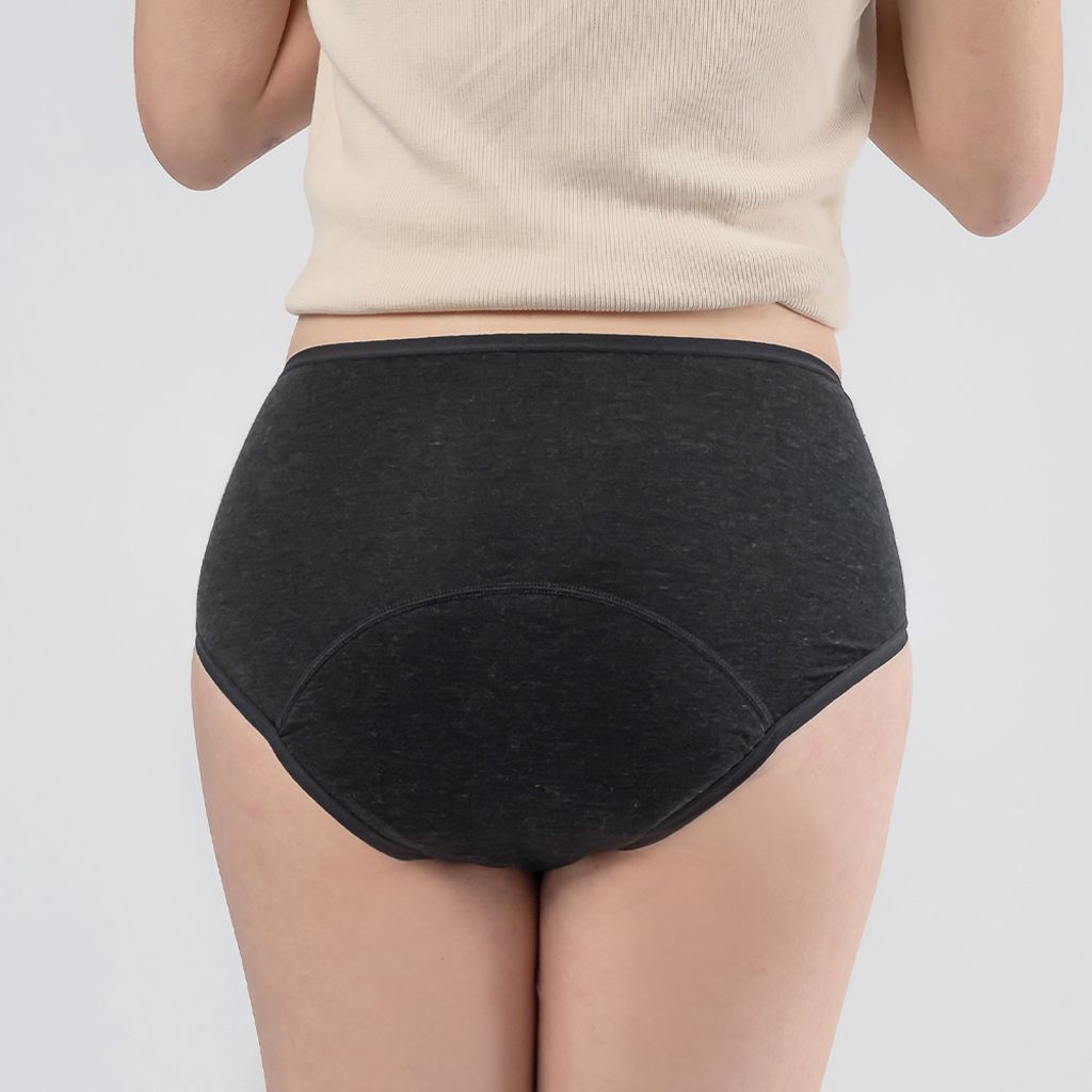 mid waist rayon period underwear, daywear black back