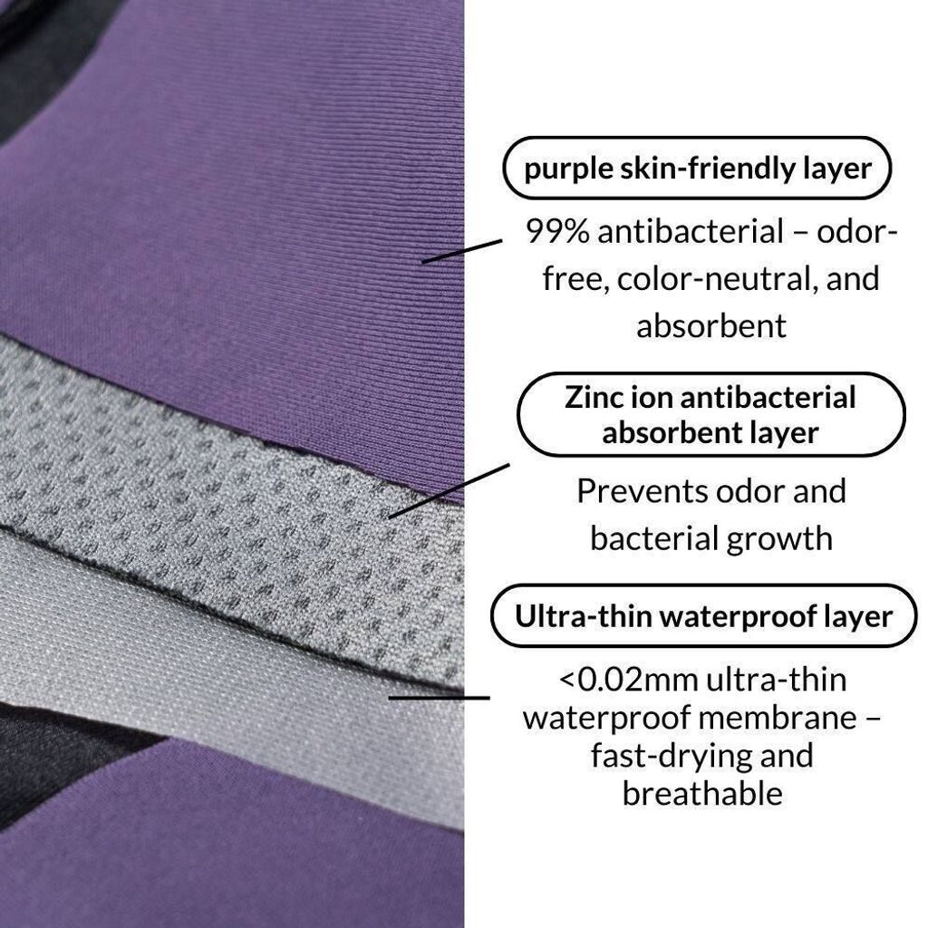 3 layer gusset of mid waist rayon period underwear, daywear