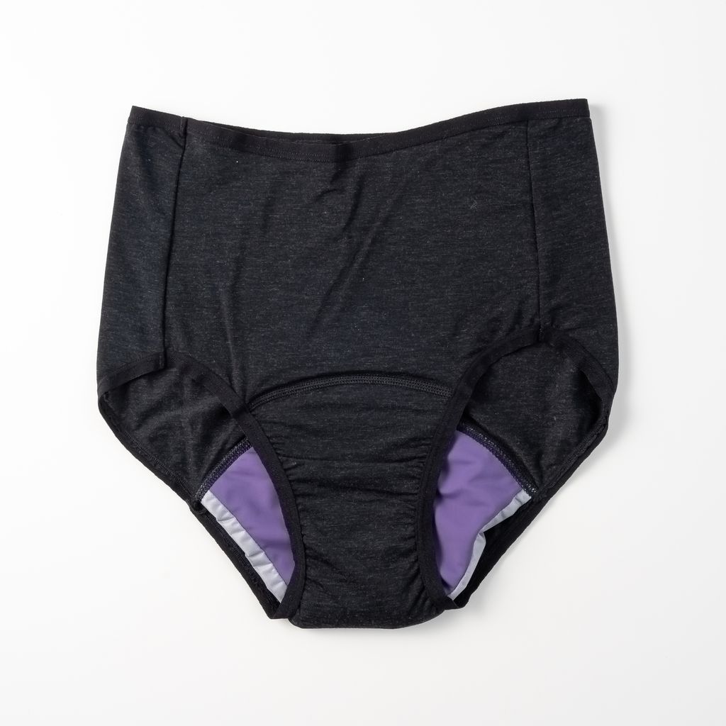 high waist rayon period underwear, daywear, black