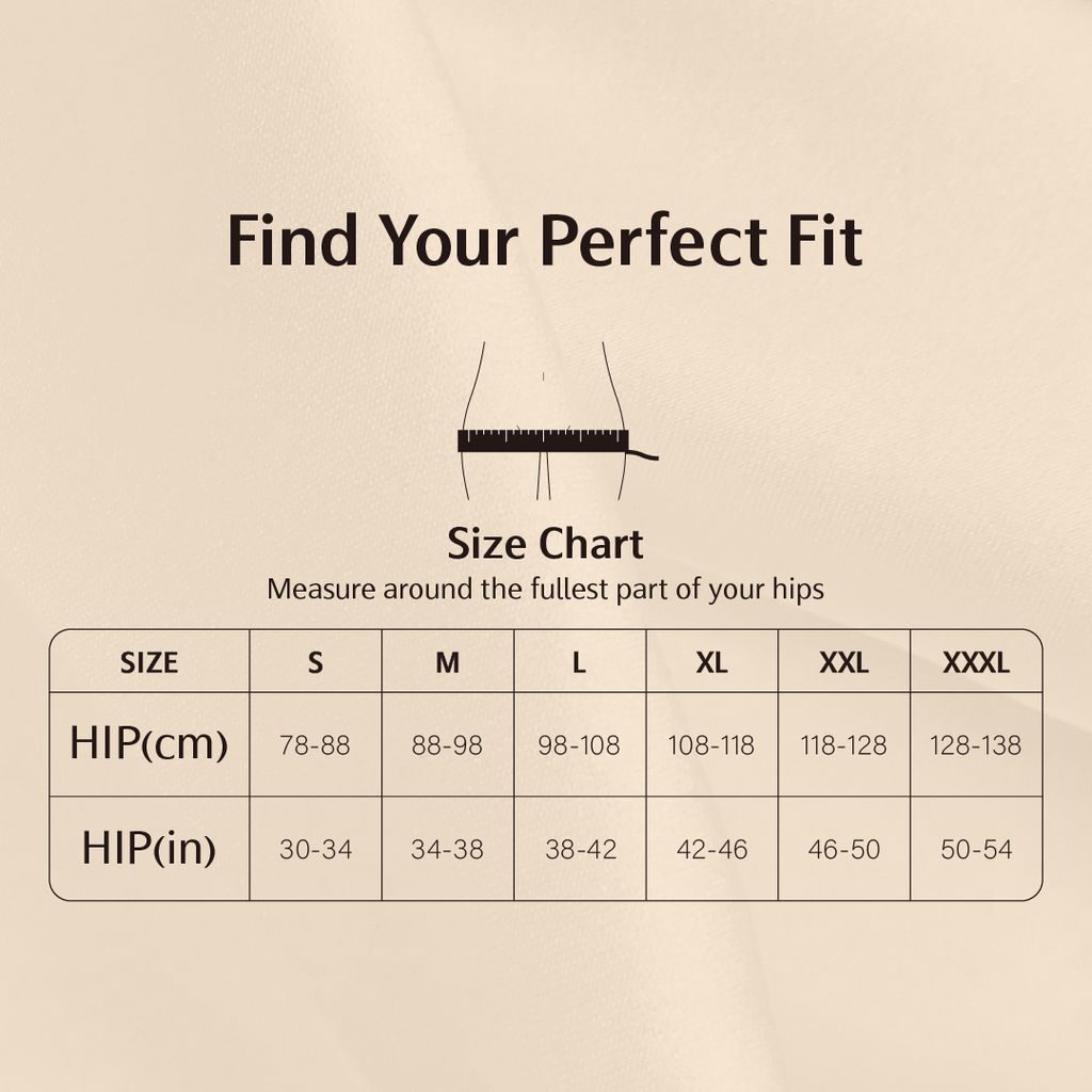 high waist rayon period underwear, overnight, heavy flow, size guide