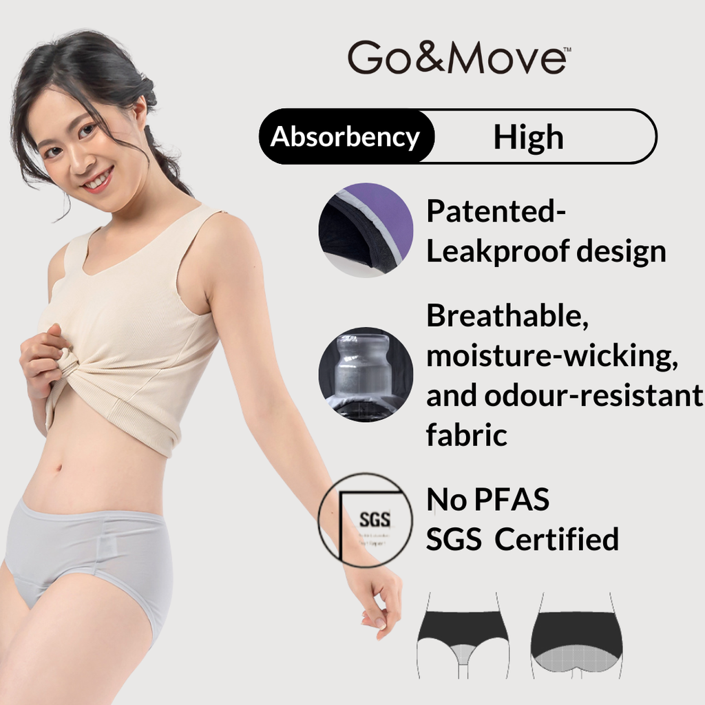 mid waist rayon period underwear, daywear, heavy flow, absorb up to 6 pads