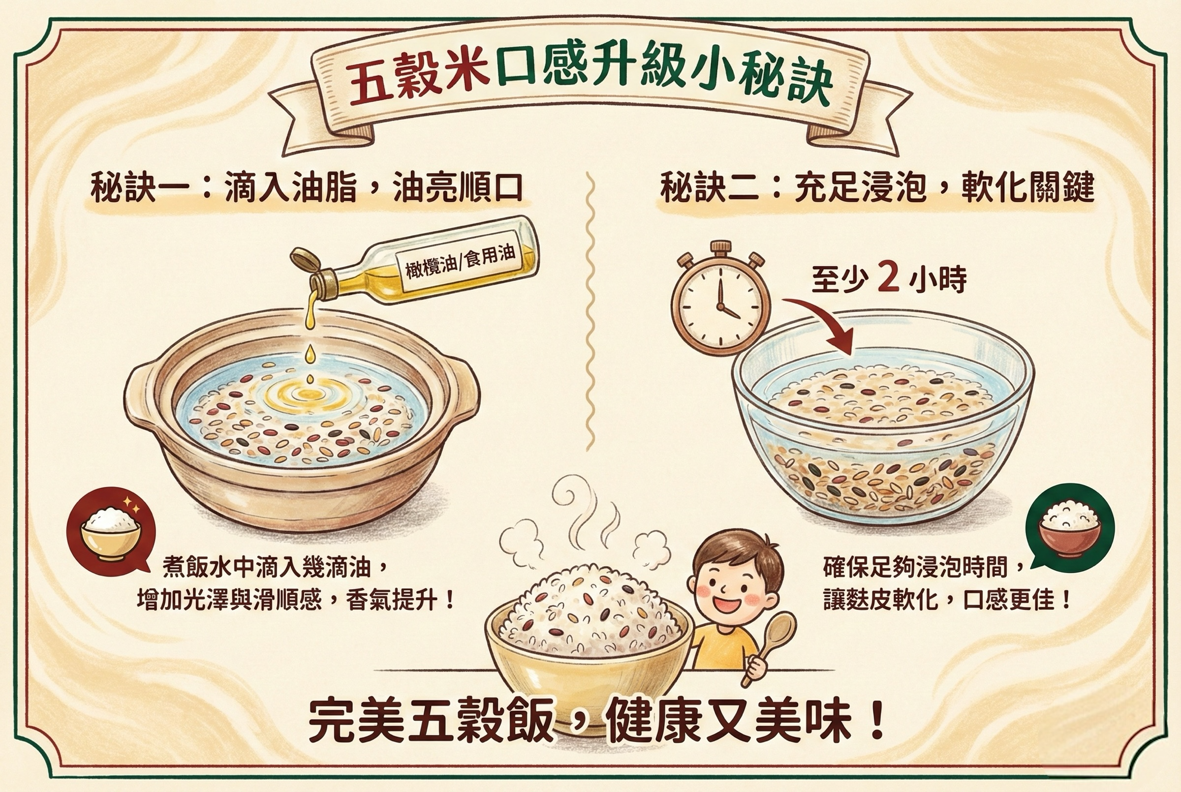 五穀米煮法教學：讓五穀飯軟Q好吃的秘訣