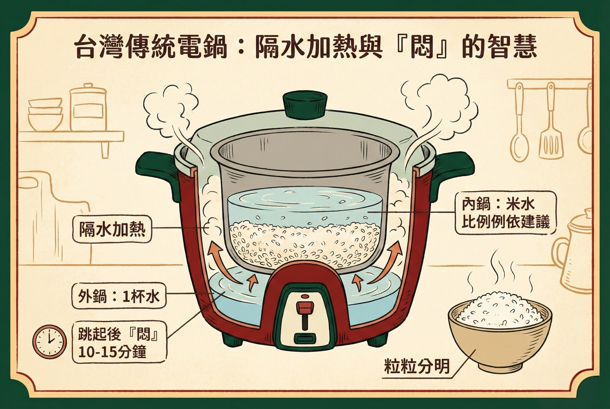 傳統電鍋煮飯技巧與外鍋水量控制