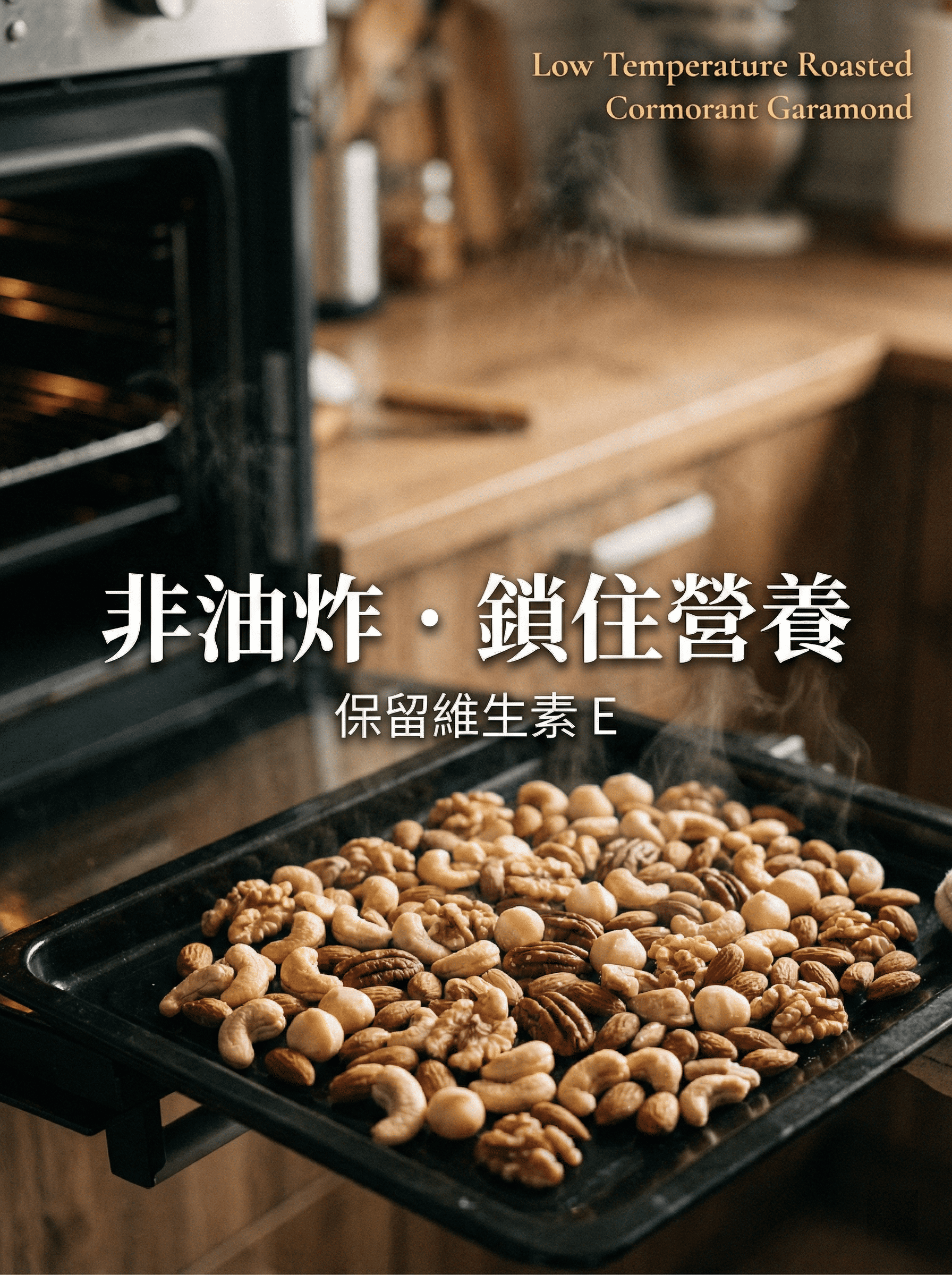 低溫烘焙腰果-非油炸鎖住營養-保留維生素E