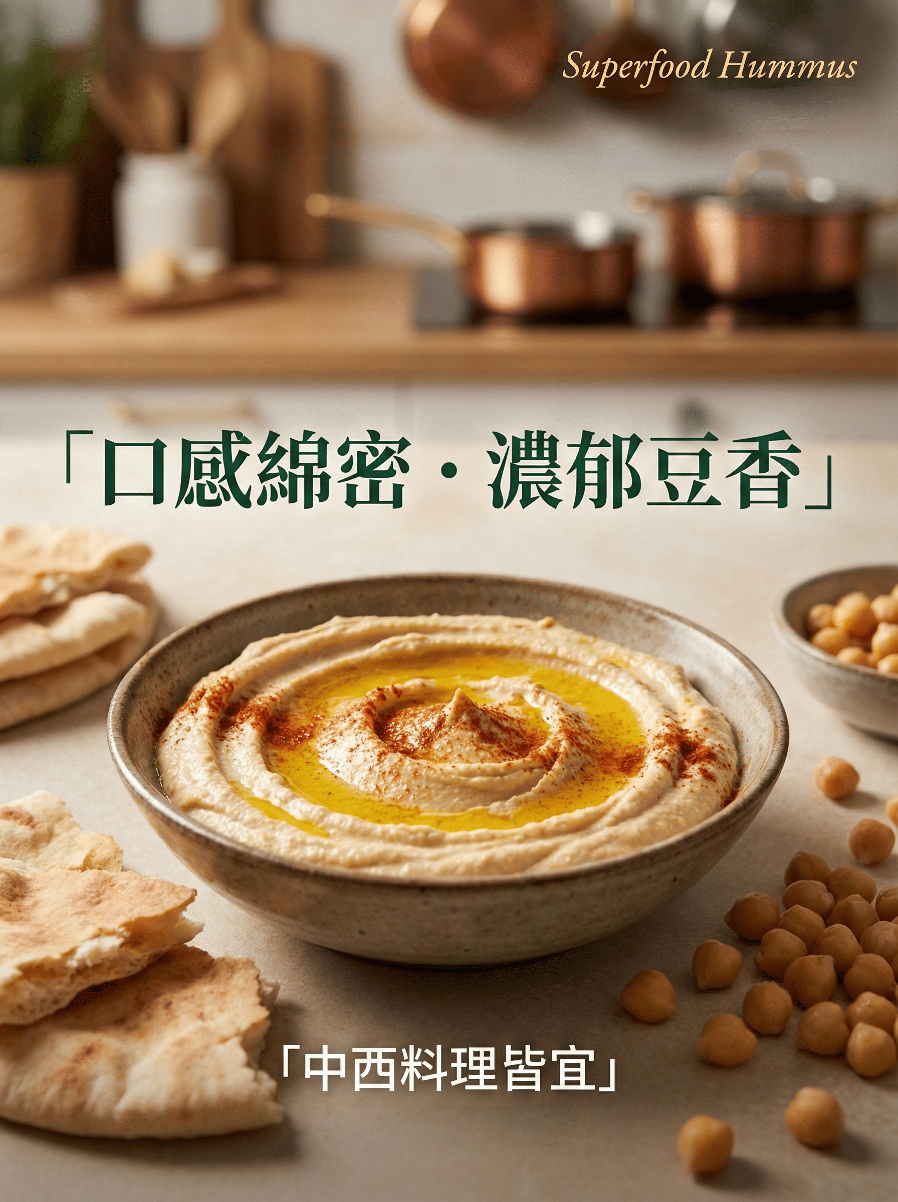 鷹嘴豆泥Hummus-口感綿密濃郁豆香-中西料理皆宜