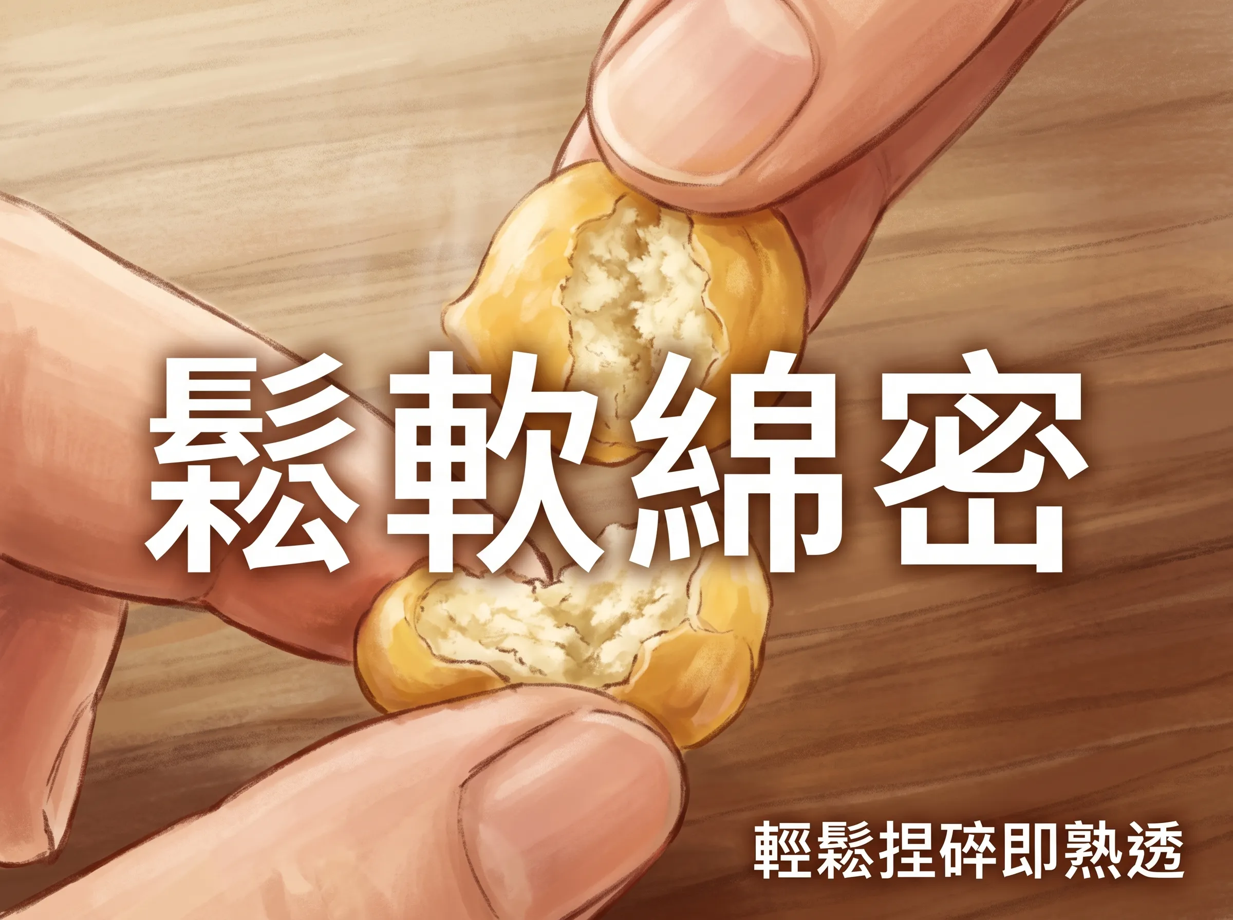 鷹嘴豆煮熟的判斷標準：用手指能輕鬆捏碎，呈現鬆軟綿密的完美口感。