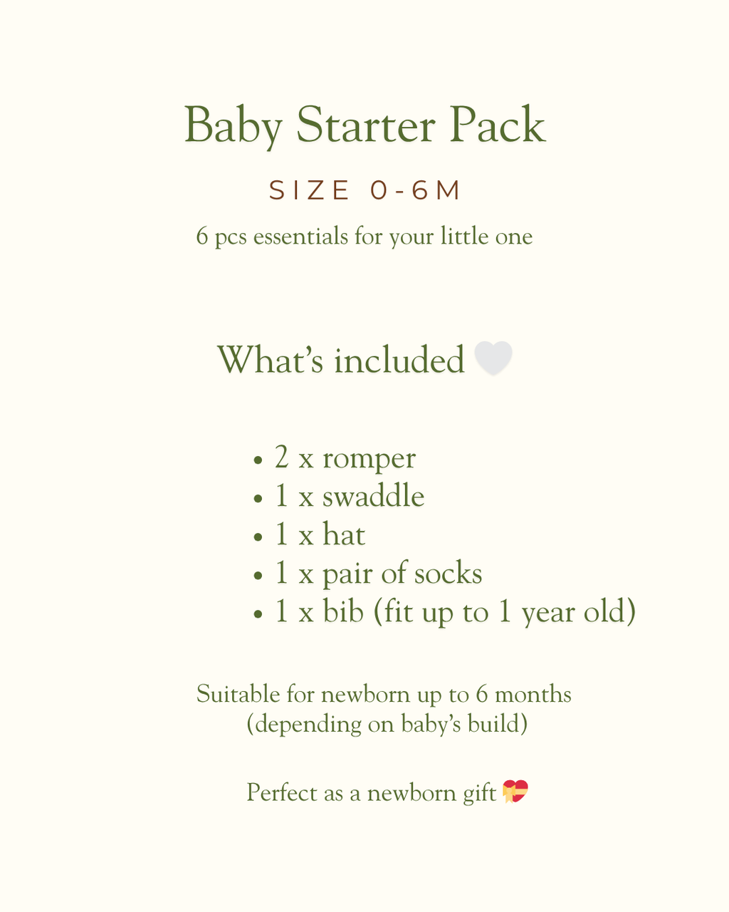 Baby starter pack set