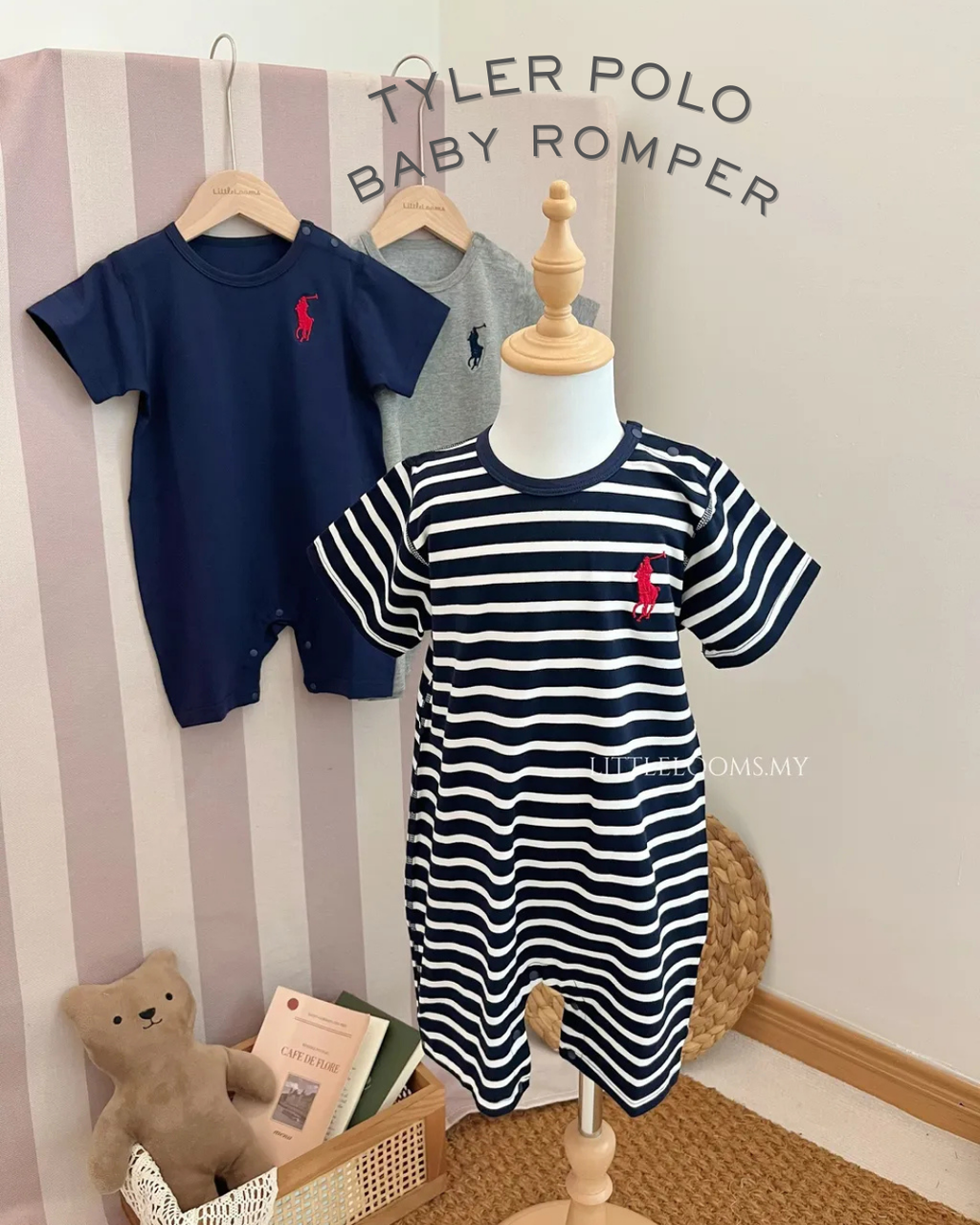 tyler polo baby romper