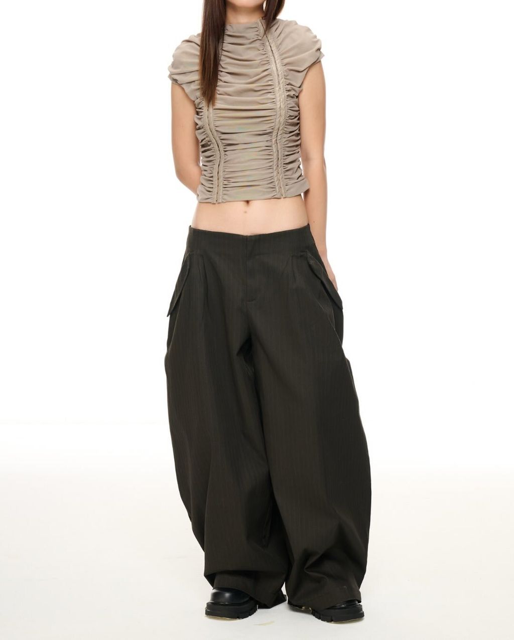 Introducing the IUE Baggy Pants—the ultimate silhouette for a bold, structural look.Available in (1)