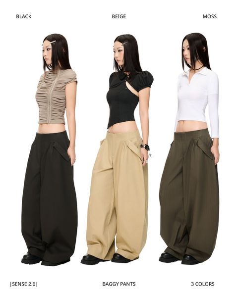 Introducing the IUE Baggy Pants—the ultimate silhouette for a bold, structural look.Available in