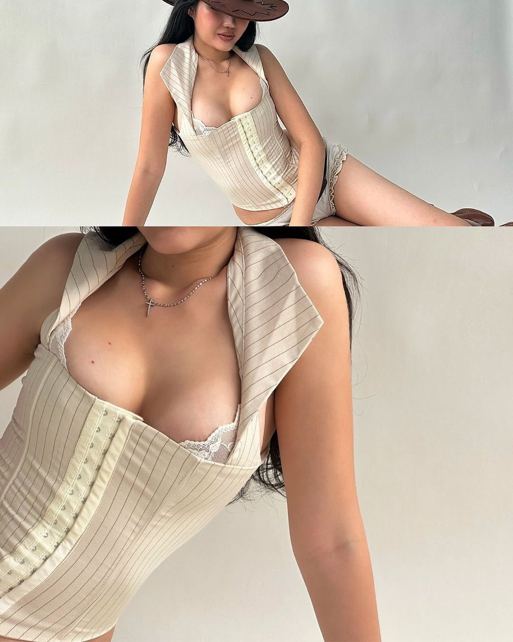 Unleash your inner wild with the Metanorie Corset from Princssclub. A sizzling pinstripe corset 