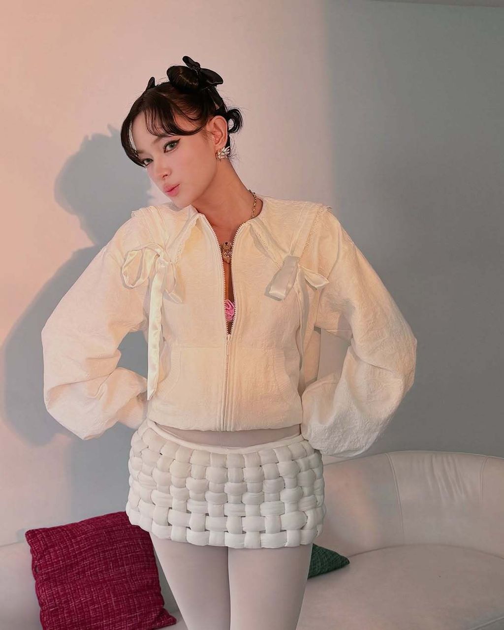 Princss @chaubui_ wearing our PRINCESS BOMBER in Tươi mới, gợi cảm, thuần khiết collection ( ⸝⸝´ (1)