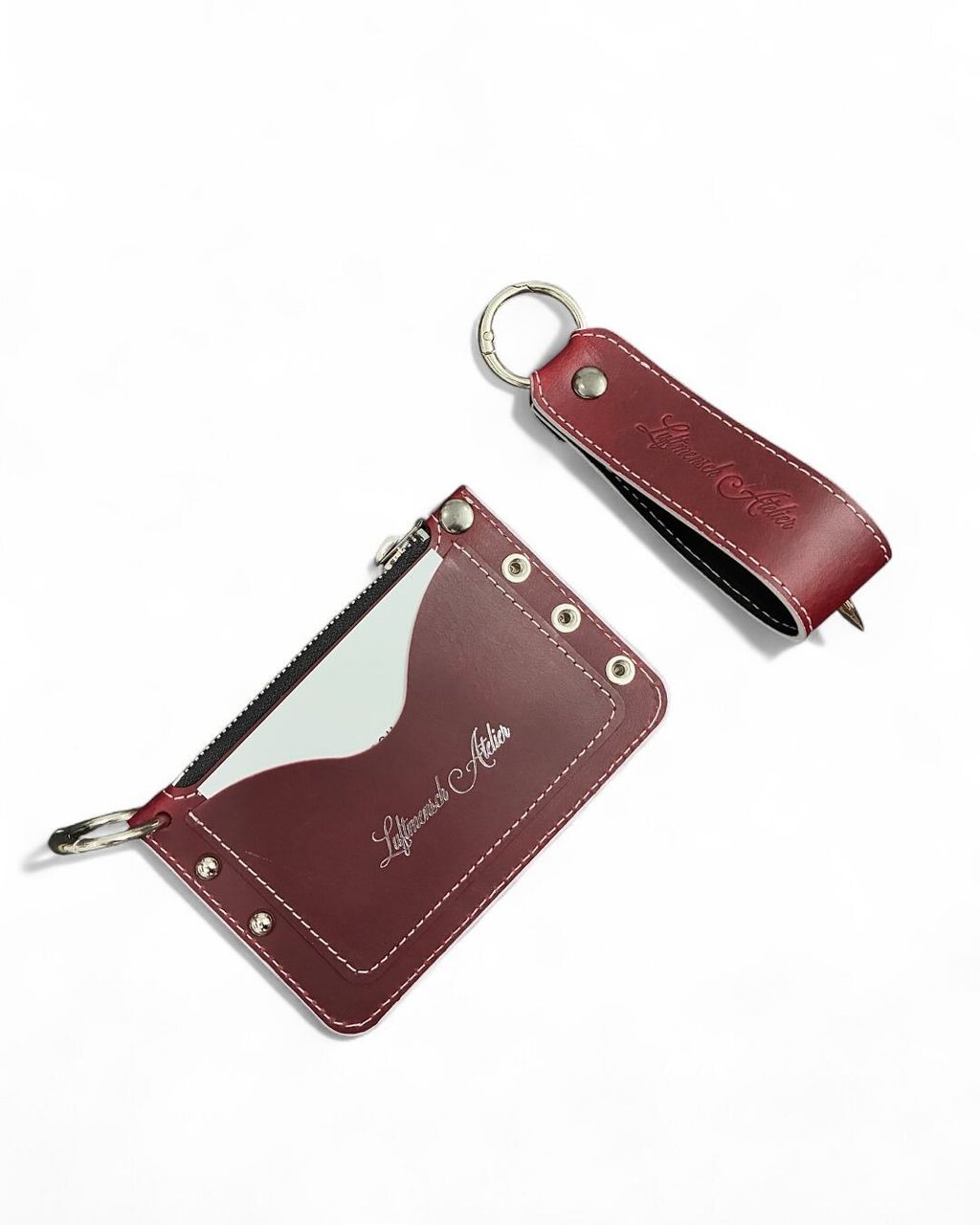 mini wallet - red • Waxed cowhide leather• Stud details• 2 compartments – 1 zipper pocket & 1 ou (1)