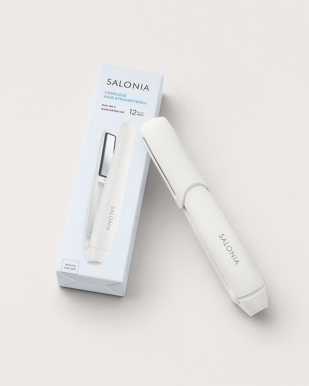 新発売のコードレスヘアアイロン✨🩶グレー🤍ホワイト🩷ピンク💙ブルーの4色展開あなたはどの色が気になりますか？🎨#SALONIA #サロニア #へアアイロン (1)