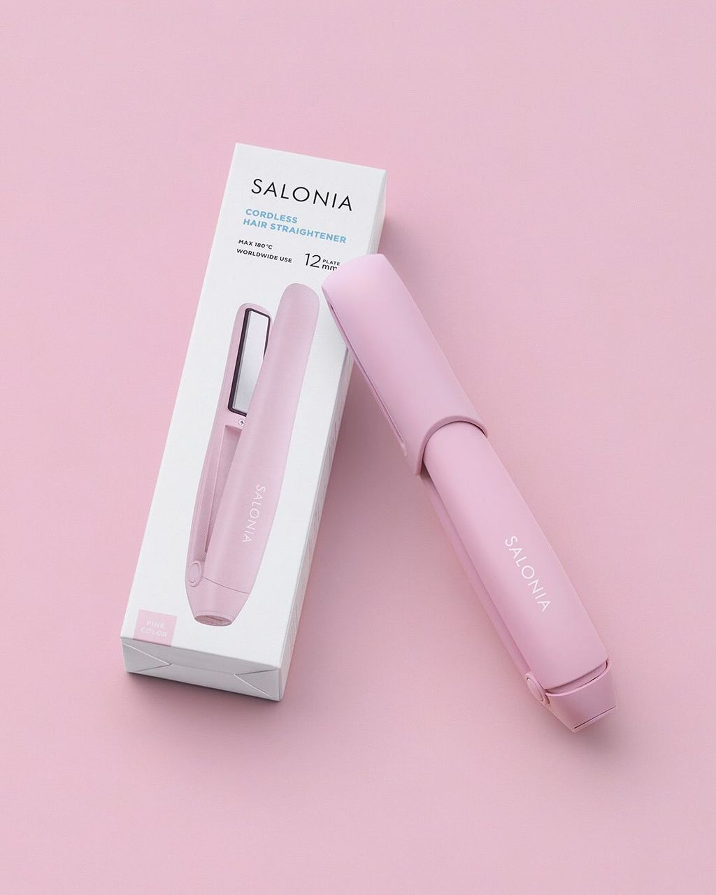 新発売のコードレスヘアアイロン✨🩶グレー🤍ホワイト🩷ピンク💙ブルーの4色展開あなたはどの色が気になりますか？🎨#SALONIA #サロニア #へアアイロン (3)