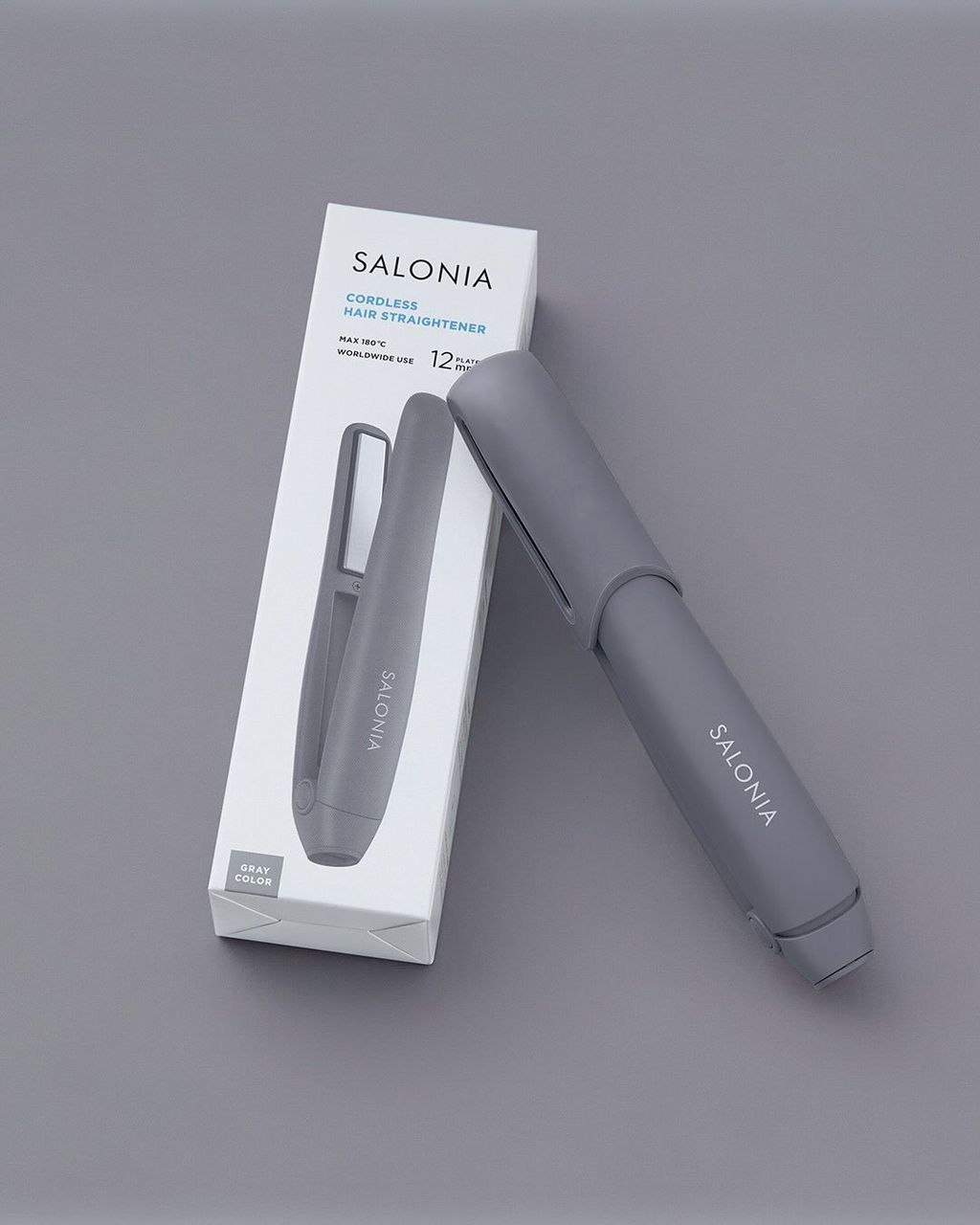 新発売のコードレスヘアアイロン✨🩶グレー🤍ホワイト🩷ピンク💙ブルーの4色展開あなたはどの色が気になりますか？🎨#SALONIA #サロニア #へアアイロン (2)