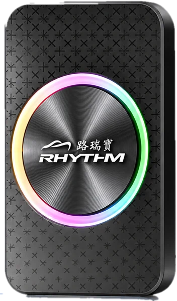 Carcube Lite HD 黑色長方形機身、星紋表面與七彩燈圈