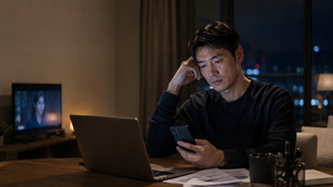 試著用忙碌和手機轉移注意力，心裡仍然無法放鬆