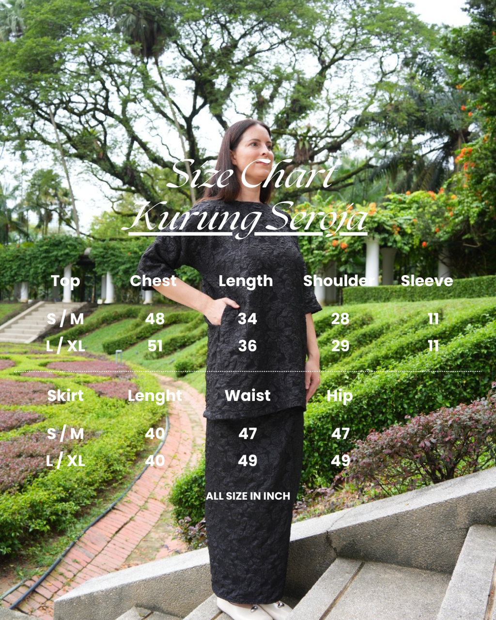 Size Chart - Kurung Seroja