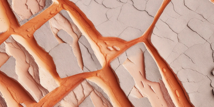 乾燥的肌膚就像龜裂的泥土一般，結構中出現了很大的裂縫，開始產生脫屑等問題