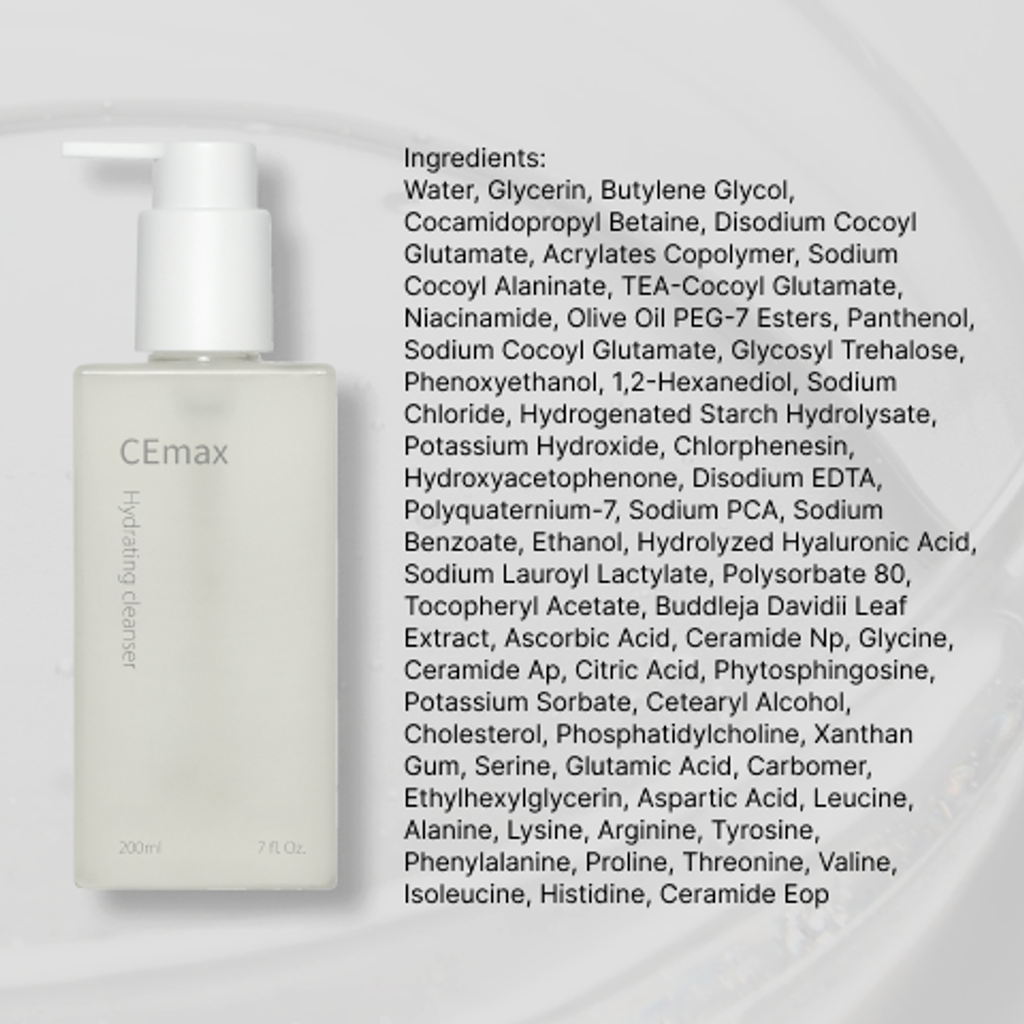 CEmax玻尿酸保濕修護潔顏凝露 全成分