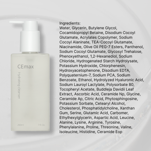 CEmax玻尿酸保濕修護潔顏凝露 全成分