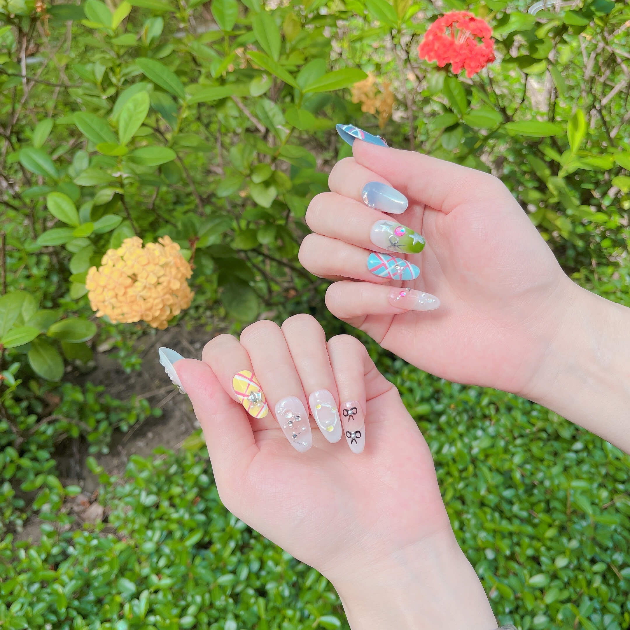 檸檬氣泡 ✦ 透明跳色穿戴甲 | Vibing