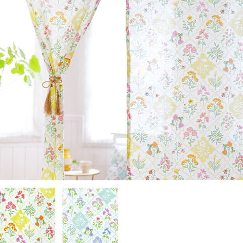 のれん レースフラワーS1黃1