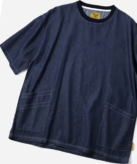 gym masterライトデニムTEE-ワンウォッシュ