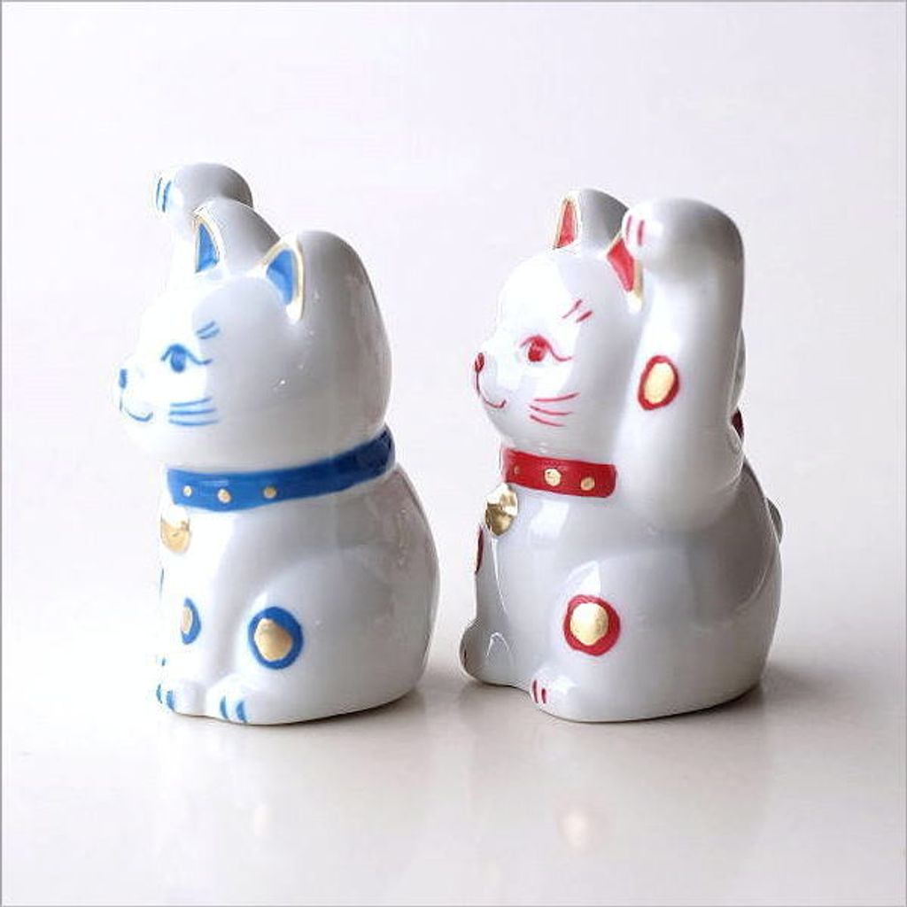 招猫香立・赤　瀬戸焼　【招き猫】-3