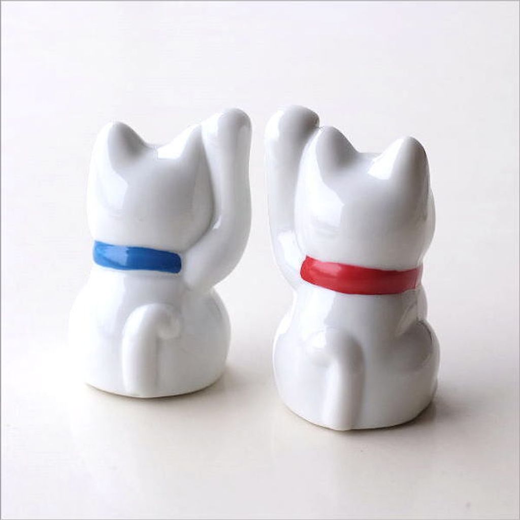 招猫香立・赤　瀬戸焼　【招き猫】-4