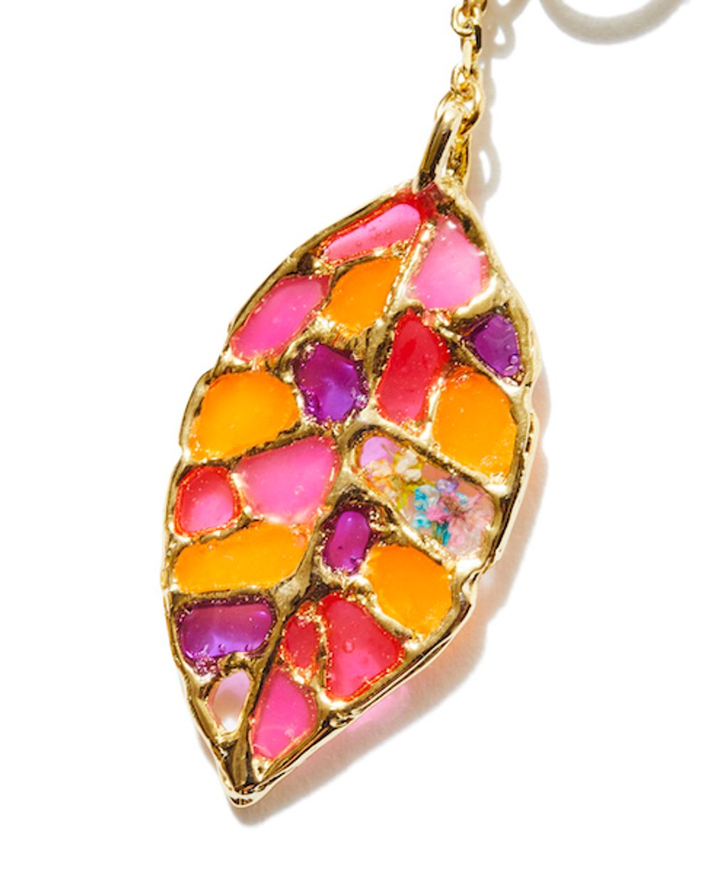 Stained glass Leaf Earrings-3-2