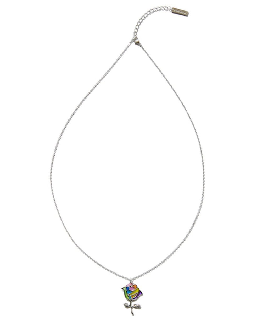 Stained glass Rose Necklace-1-2