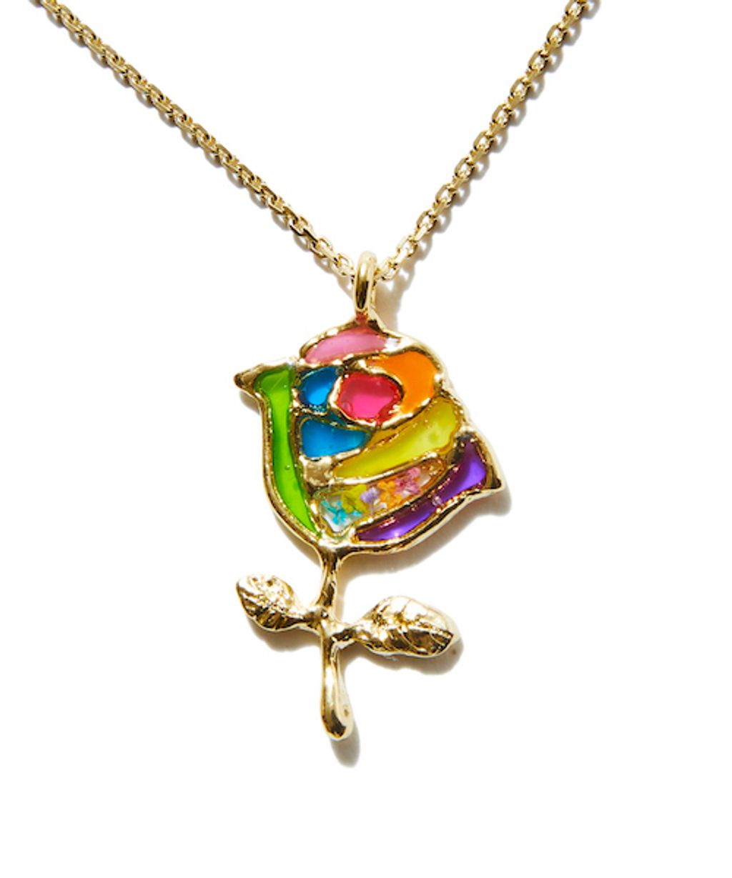 Stained glass Rose Necklace-2-1
