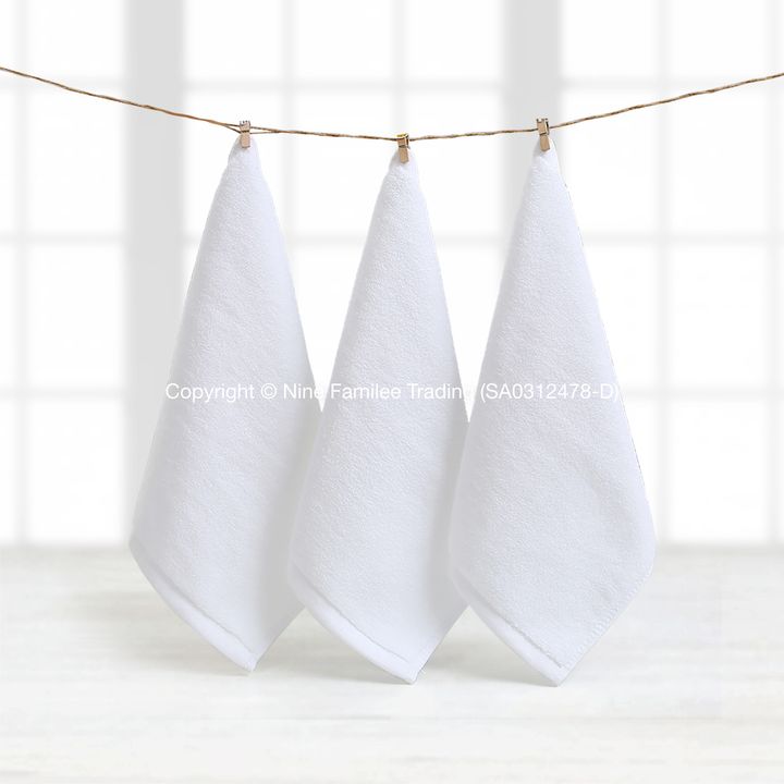 Products - Plain White Cotton Face Towels-02