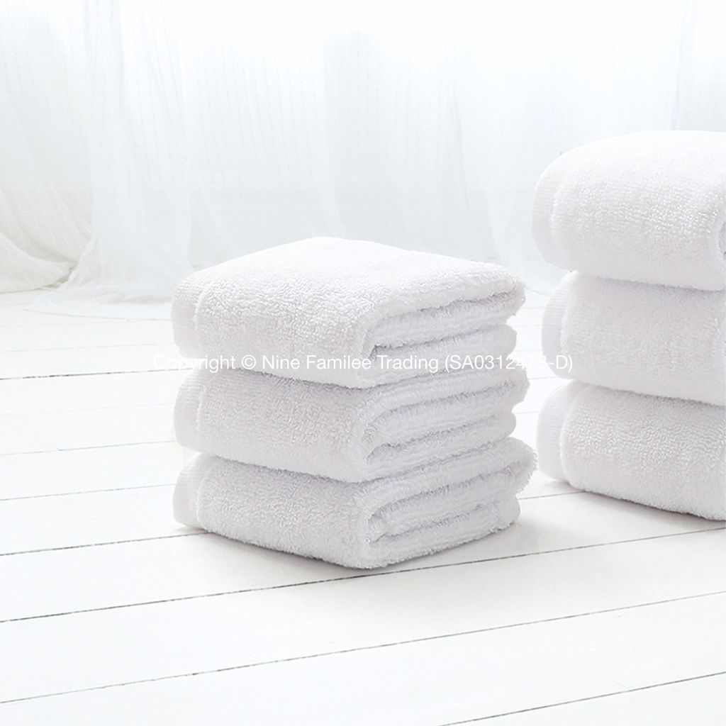 Products - Plain White Cotton Face Towels-01