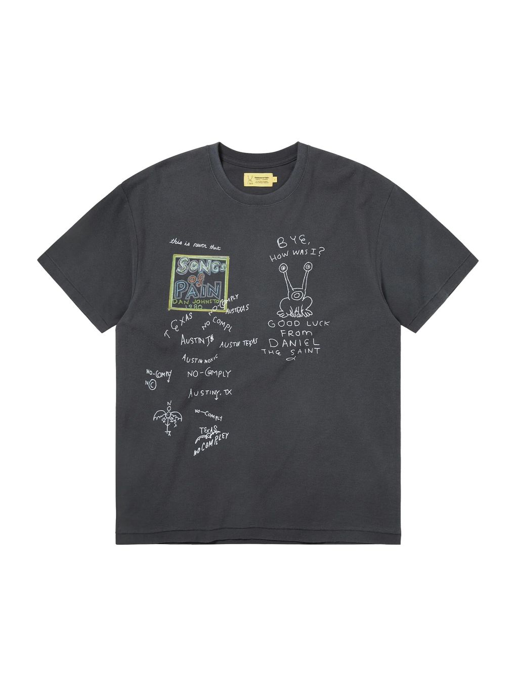 TNT Daniel Johnston SONGS of PAIN Faded Tee Off Black 1