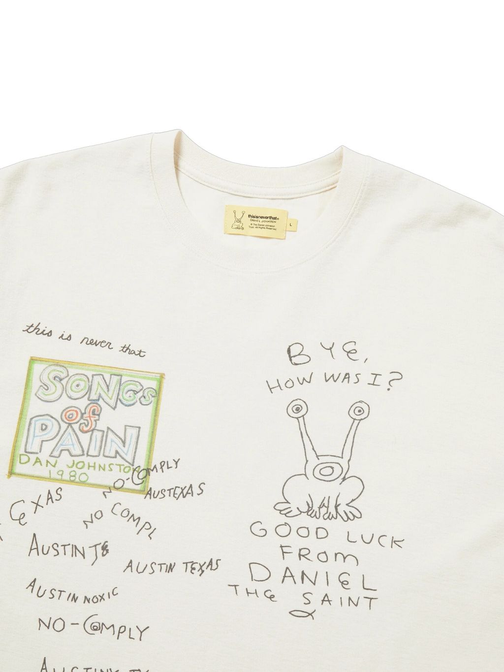 TNT Daniel Johnston SONGS of PAIN Faded Tee Natural 2