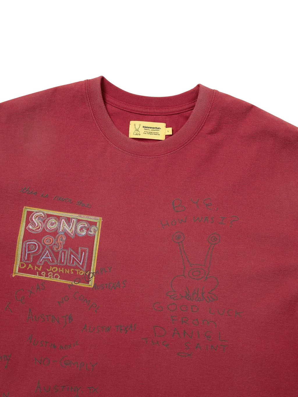 TNT Daniel Johnston SONGS of PAIN Faded Tee Red 2
