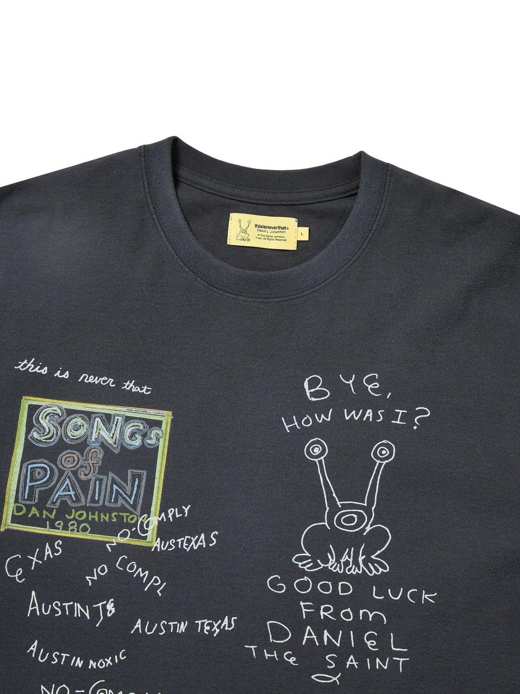 TNT Daniel Johnston SONGS of PAIN Faded Tee Off Black 2