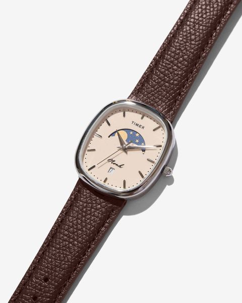 NOAH X TIMEX OVAL MOON PHASE WATCH BROWN 2