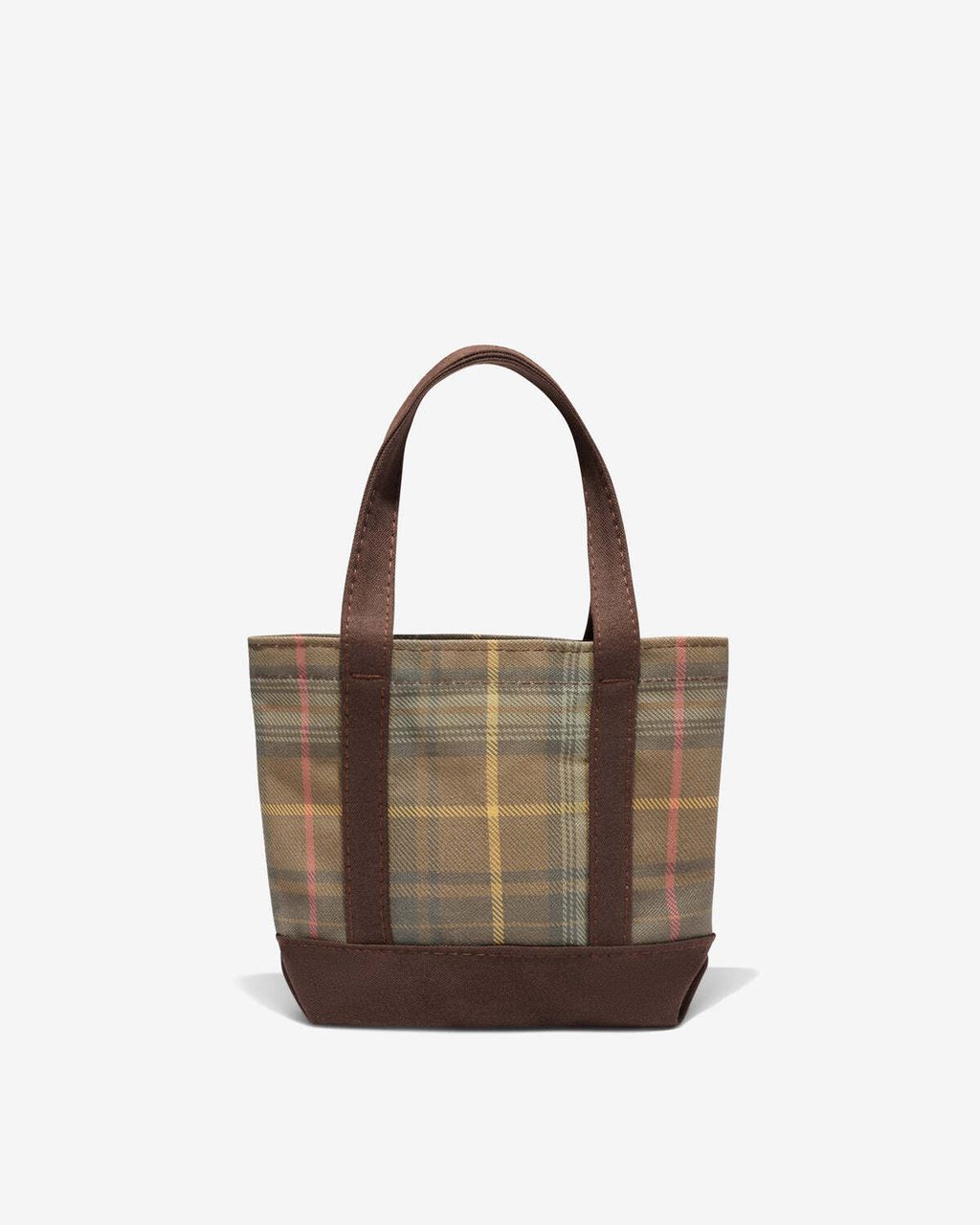 TARTAN PRINT MINI TOTE BAG brown 2